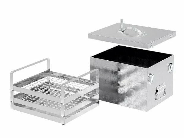 фото Коптильня "чудо Премиум" КНГ-2 мини горячего копчения (прямоугольная, двухъярусная, нержавеющая сталь, щепа В ПО УЗБИ УМ000006254