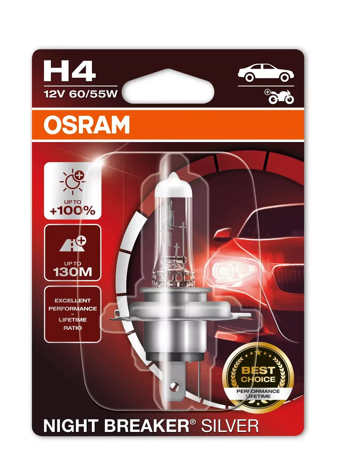 фото Галогенная автолампа H4 Night Breaker Blister 64193NBS-01B