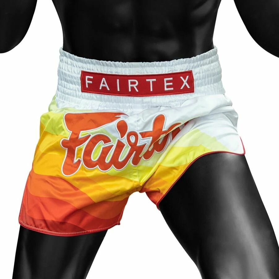 Шорты спортивные Fairtex, размер XL, белый, желтый, красный
