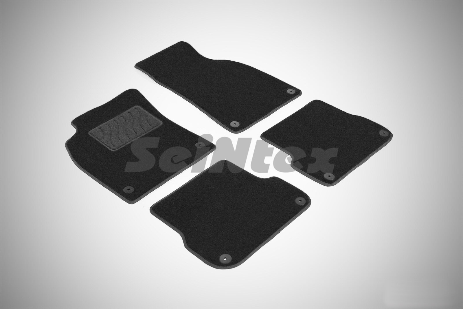 Ворсовые LUX коврики в салон Seintex для A6 С6 2004-2011 / Audi Allroad 2006-2011 (черные, 82426)