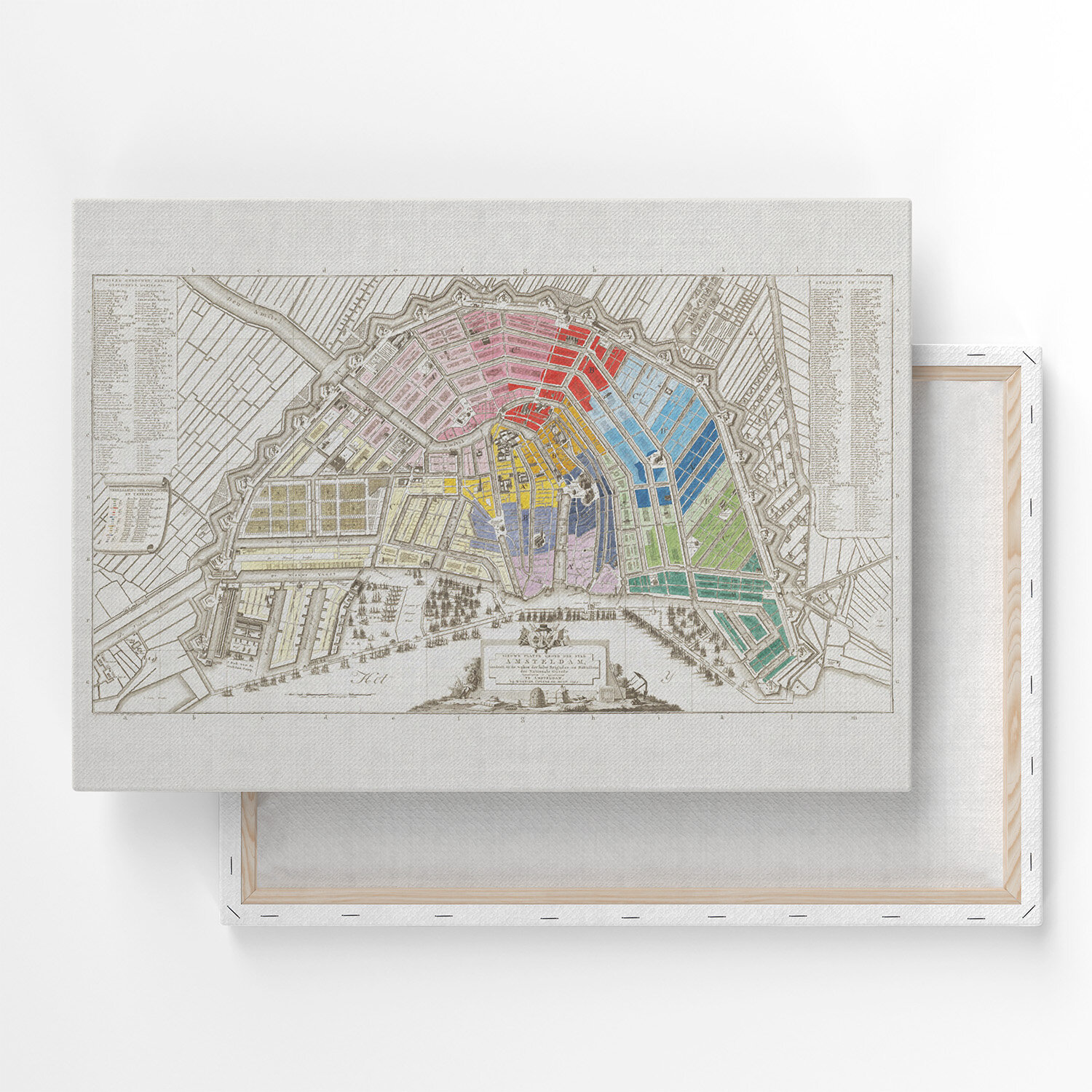 Картина на холсте репродукция / Винтажная карта Амстердама / Размер 60 x 80 см