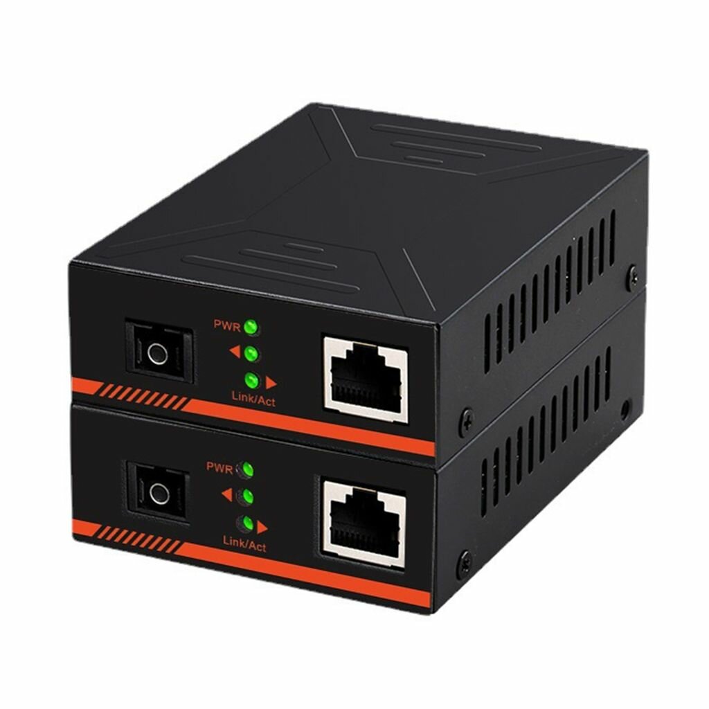 Гигабитный одномодовый оптоволоконный преобразователь в Ethernet, медиаконвертер, оптический трансивер, 20 км, европейские вилки, 1 комплект