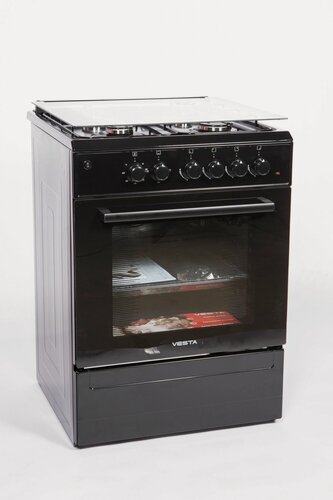Изображение товара Плита комбинированная VESTA Valencia VGE5010-E, газовая, электрическая, черная