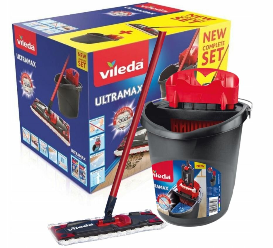 Набор для уборки Vileda Ultramax Mop Box flat 2in1 Microfibre