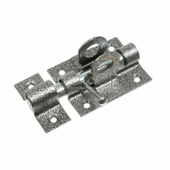 Засов Делга круглый с проушиной серебристый 105х60х21 мм