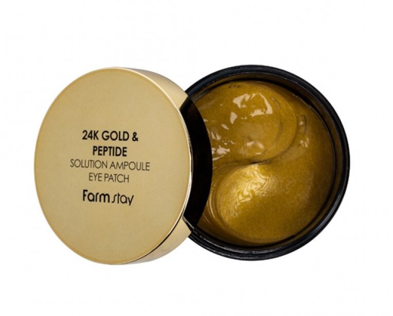 Патчи гидрогелевые с золотом и пептидами FARMSTAY 24K Gold & Peptide Perfect Ampoule Eye Patch 60pcs