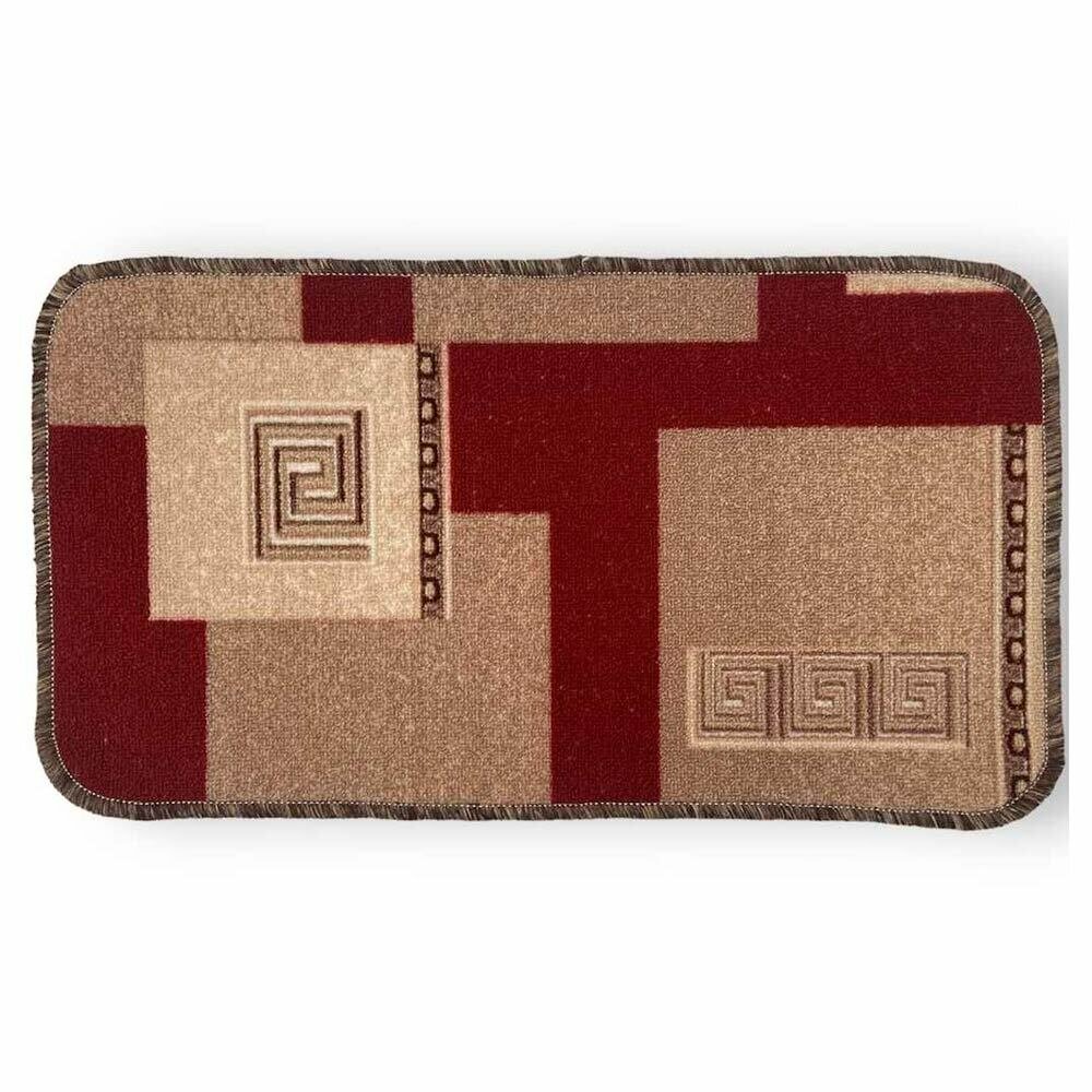 Коврик 100х140см Люксор с геометрическим рисунком ворс 3мм красный в ассортименте
