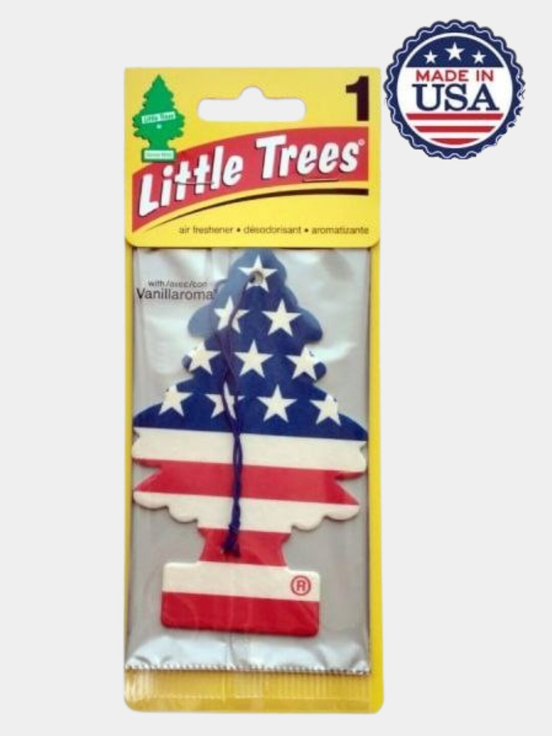 Освежитель воздуха "Little Trees", картонный, аромат "Новый автомобиль", США — фото 1