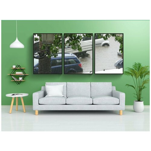 фото Набор модулных постеров для интерьера "наводнение, калабрия, италия" 60x90 см. в тубусе, без рамки lotsprints