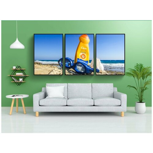 фото Набор модулных постеров для интерьера "летом, отдых, каникулы" 60x90 см. в тубусе, без рамки lotsprints