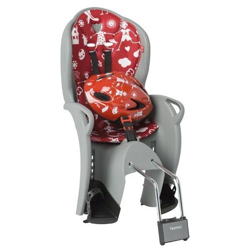 hamax детское кресло hamax kiss safety package шлем цвет серебристый синий Велокресло Hamax Kiss Safety Package grey/red с Шлемом