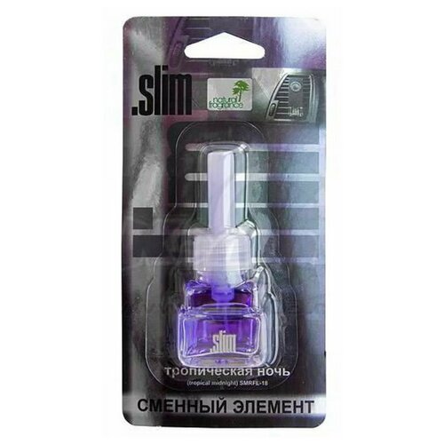 Ароматизатор для автомобиля (сменный блок) SLIM вечерняя прохлада, на дефлектор, 8 мл, в воздуховод, освежитель для автомобиля, SMRFL-187