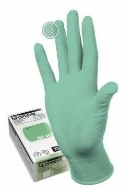 Перчатки медицинские неопреновые MANUAL NP409 NEOPRENE цвет: светло-зеленый Гипоаллергенные неопудренные