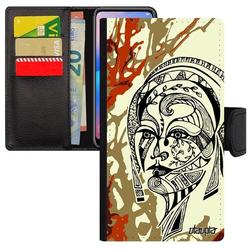 фото Дизайнерский чехол-книжка для // iphone 7 plus // "портрет женщины" woman этнический, utaupia, цветной