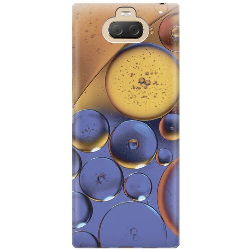 фото Силиконовый чехол на sony xperia 10 plus / xa3 ultra / сони иксперия 10 плюс с принтом "сине-желтые пузырьки" gosso