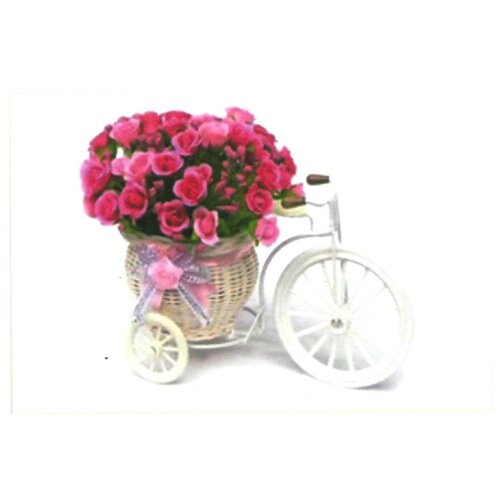 фото Картина по номерам js20473 на холсте (велосипед с букетом роз) 20*30 (краски) nobrand