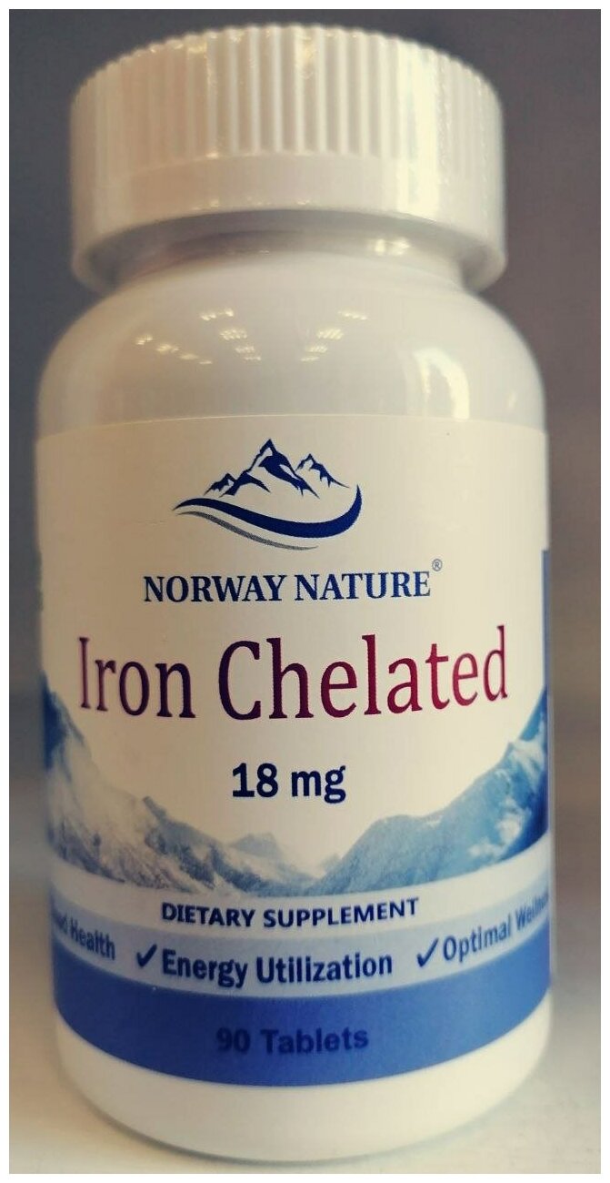 Минералы Norway Nature Iron Chelated 18 мг 90 таблеток 18 мг