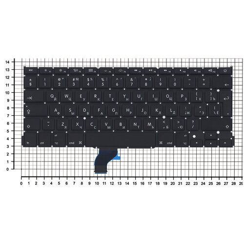 Клавиатура для ноутбука Apple MacBook Pro 13 MF840RU Русская Чёрная большой Enter 160000₽