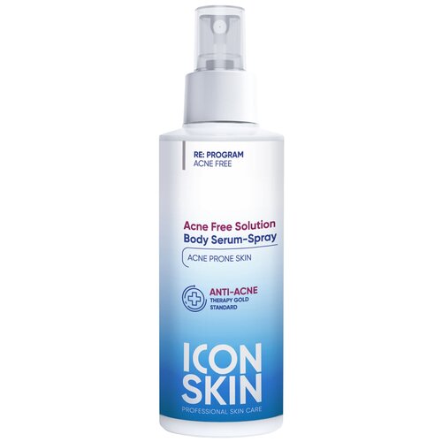 Нормализующая сыворотка-спрей для тела Icon Skin Acne Free Solution для проблемной кожи с кислотами, 100мл