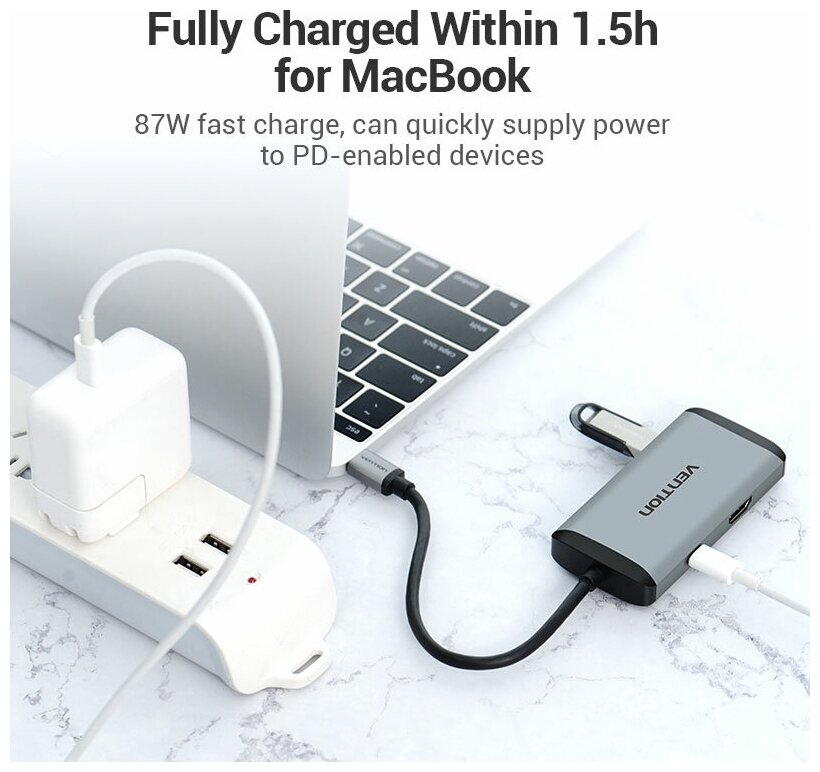 Мультифункциональный хаб Vention USB Type C 6 в 1 CNCHB