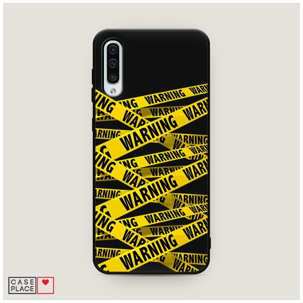 Матовый силиконовый чехол "Warning!" на Samsung Galaxy A50 / Самсунг Галакси А50