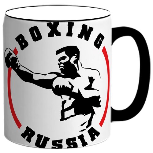 фото Кружка в подарок боксеру с надписью boxing russia drabs