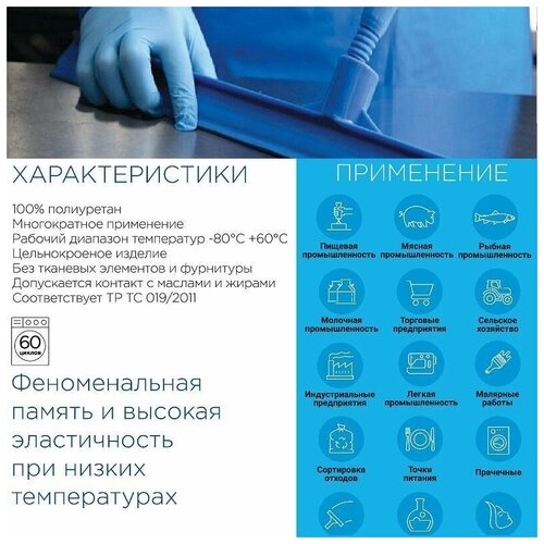 Фартук многоразовый Haccper Uretex TPU белый 25 штук в упаковке 550110, 1000800