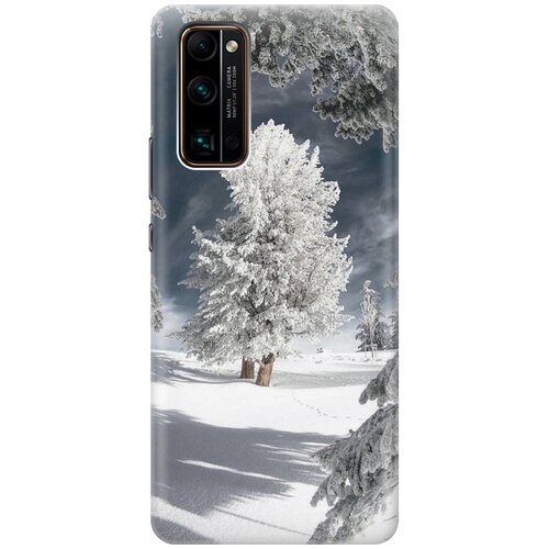 фото Силиконовый чехол на honor 30 pro+ / хонор 30 про плюс с принтом "заснеженные деревья gosso
