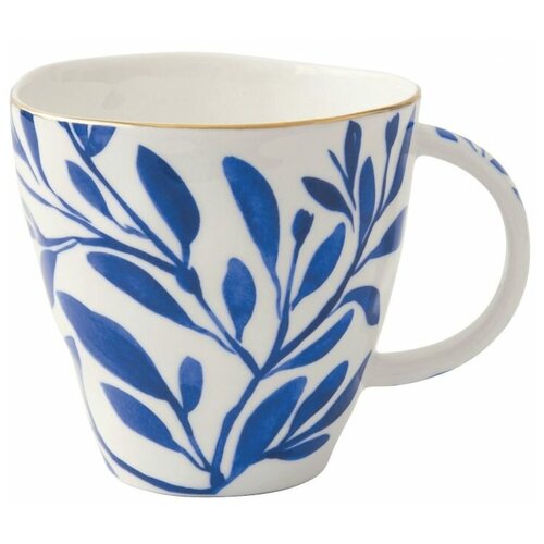 фото Кружка "elegance" с синими листочками в подарочной упаковке easy life