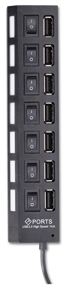 USB 2.0 хаб с выключателями Smartbuy 7 портов СуперЭконом SBHA-7207-B черный