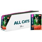 ALL CATS корм консервы для кошек тефтельки с говядиной в соусе, пауч, 85 г х 28 шт - изображение