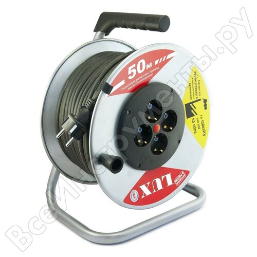 Удлинитель силовой на металлической катушке Lux 