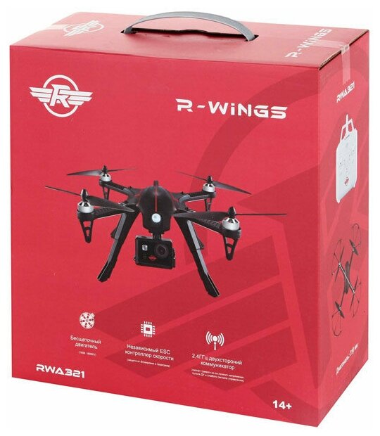 R-Wings Радиоуправляемый квадрокоптер с камерой Ultra HD 4K R-Wings RWA321