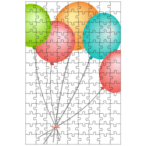 фото Магнитный пазл 27x18см."надувные шарики, синие шары, растяжки" на холодильник lotsprints