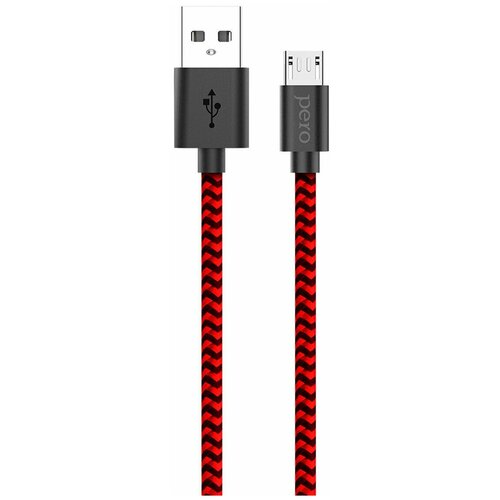 Дата-кабель PERO DC-04 micro-USB, 2А, 1м, Red-black