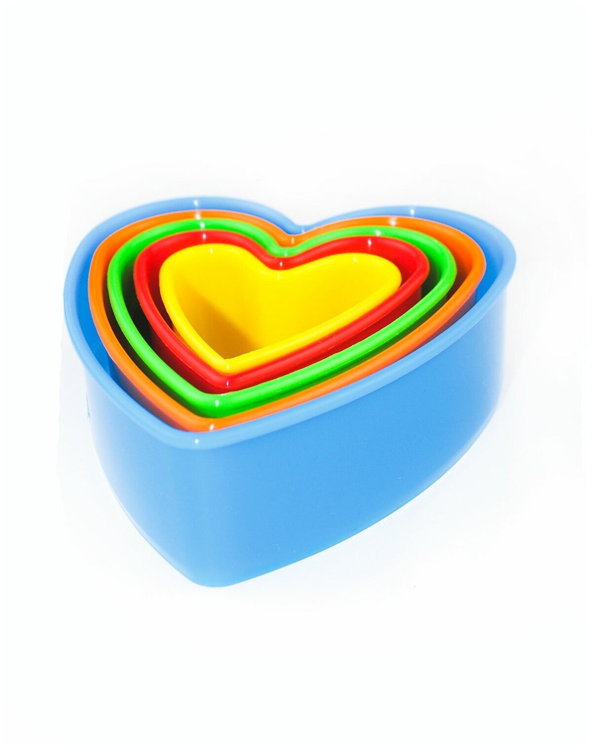 Набор пластмассовых форм для вырезания печенья Сердце Форма для вырубки теста Трафарет кулинарный 5 шт
