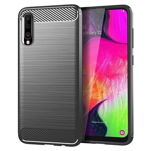 фото Чехол для samsung galaxy a70 (galaxy a70s) цвет gray (серый), серия carbon от caseport