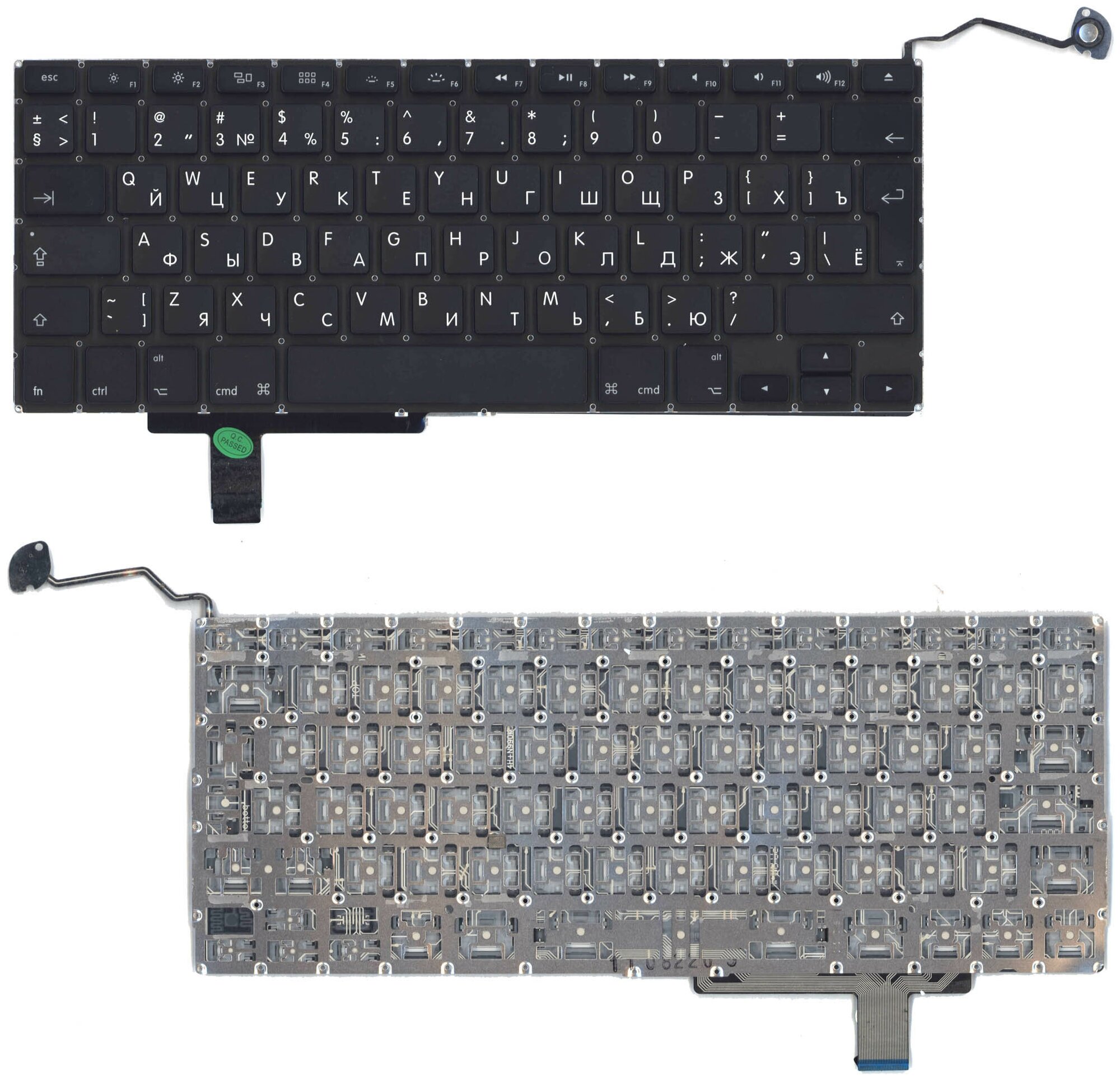 Клавиатура keyboard для ноутбука Apple MacBook A1297 большой Enter черная 1387₽