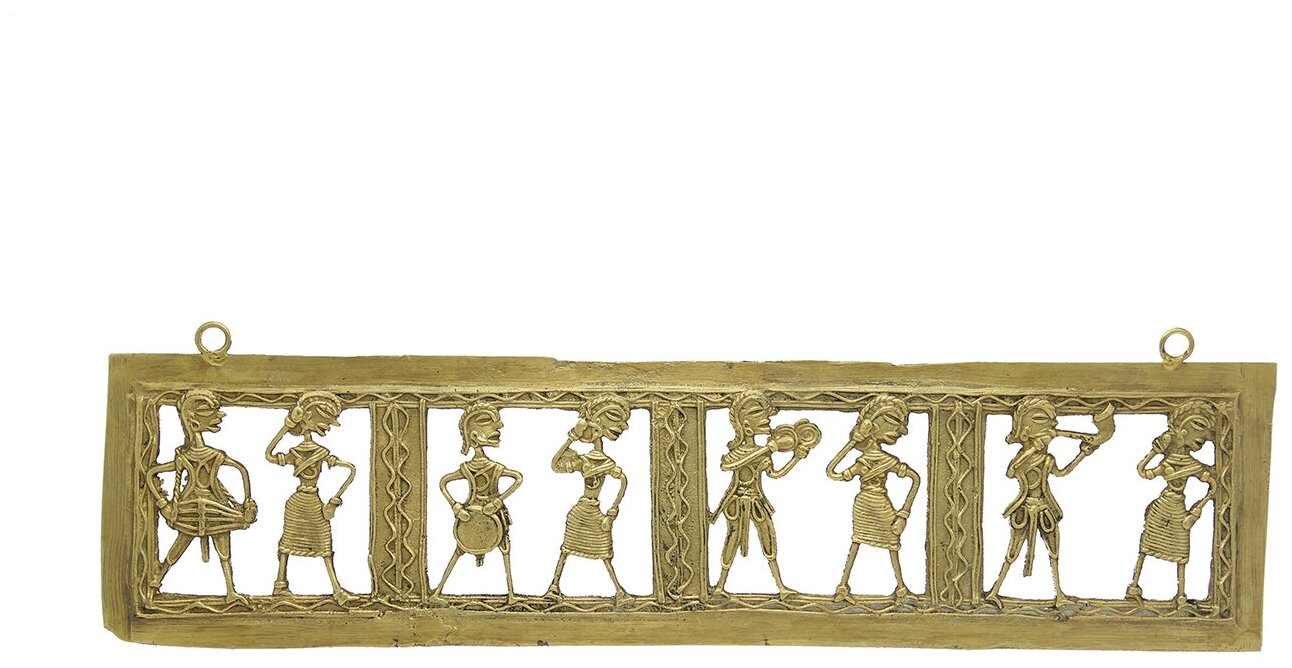 Барельеф настенный стиль Dhokra из бронзы, ручная работа, в технике Трайбл. Индия — фото 1