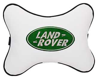 Автомобильная подушка на подголовник экокожа Milk с логотипом автомобиля LAND ROVER