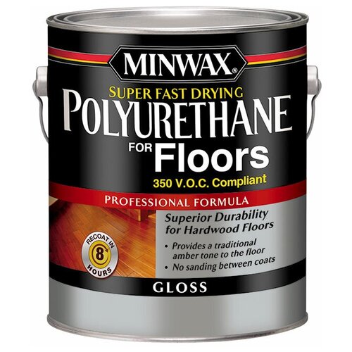 Сверхбыстросохнущий лак для пола Minwax Super Fast-Drying Polyurethane for Floors Глянцевый 3,785 л