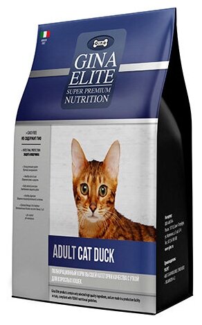 Сухой корм для взрослых кошек Gina Elite Adult Cat Duck с уткой