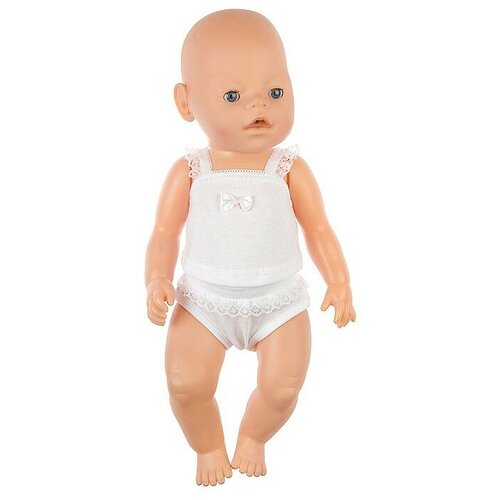 фото Одежда для куклы 38-43 см майка и трусики белые куклапупс
