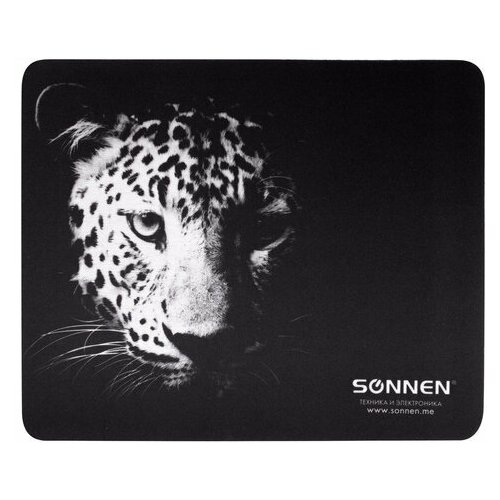 фото Коврик для мыши sonnen "leopard", резина + ткань, 220х180х3 мм, 513314