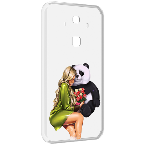 Чехол MyPads Девушка-с-пандой-с-букетом женский для Huawei Mate 10 Pro задняя-панель-накладка-бампер