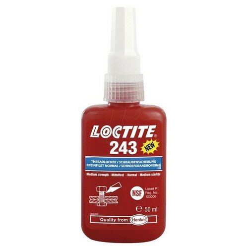 LOCTITE 243 Фиксатор резьбовой средней прочности (пузырек) (0.05L) LOCTITE 1335863
