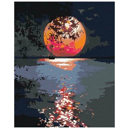 Лунная дорожка / Полная луна Раскраска картина по номерам на холсте с неоновыми красками лунная дорожка отдых при свечах раскраска картина по номерам на холсте