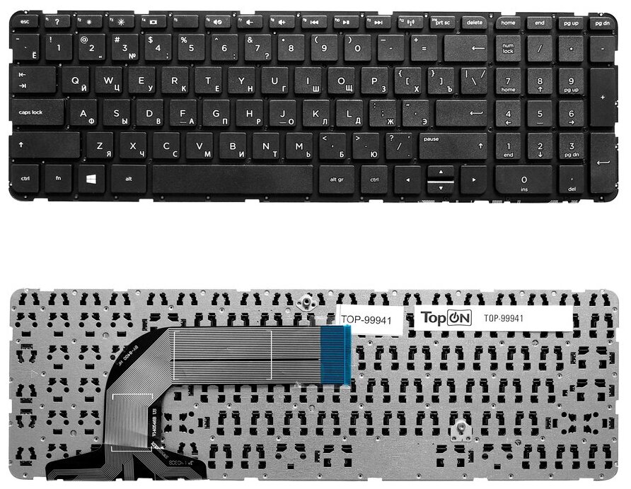 Клавиатура для ноутбука HP Pavilion Envy 17-E 17-E000 17-E001ER Series. Плоский Enter. Черная без рамки. PN: AER68U00110.