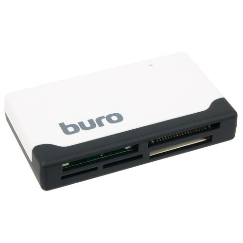 Картридер внешний Buro BU-CR-2102 USB2.0 белый картридер powercool cr 01 black 3 5 internal usb2 0 cf md xd mmc sd microsd ms duo m2 card reader writer 1portusb2 0