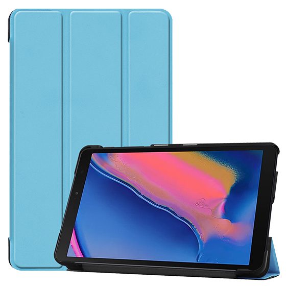 Чехол-обложка MyPads для Samsung Galaxy Tab A 8.0 (2019) SM-P200 / P205 тонкий умный кожаный на пластиковой основе с трансформацией в подставку г...